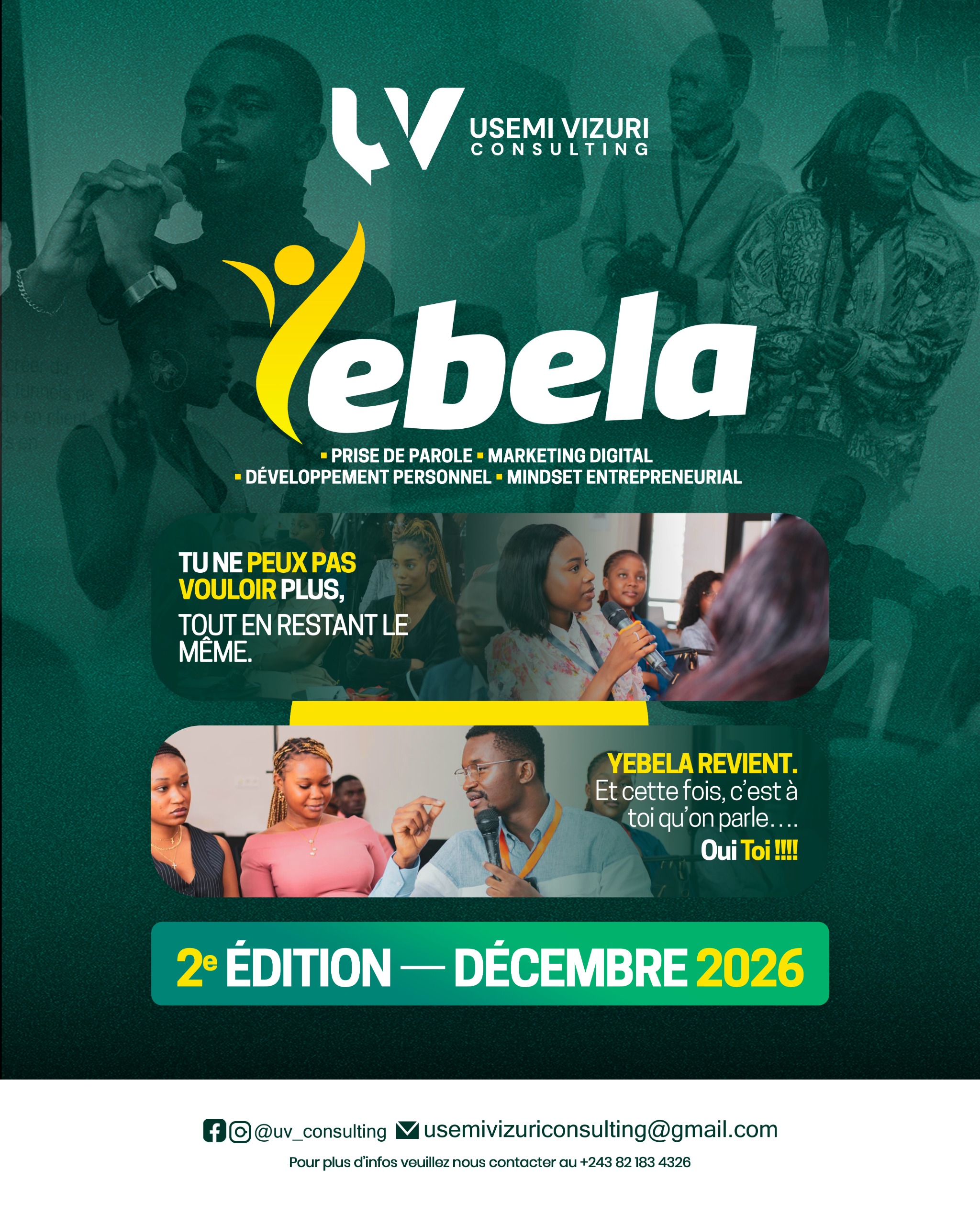 Affiche de la deuxième édition de YEBELA prévue en décembre 2026